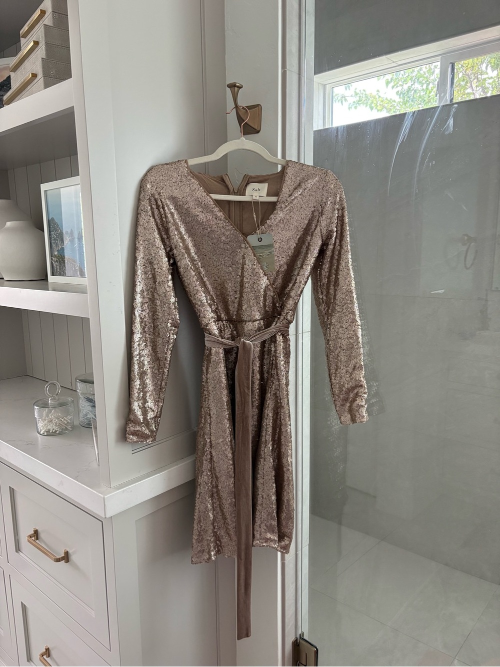 SALT Eleanor Sequin Wrap Dress
